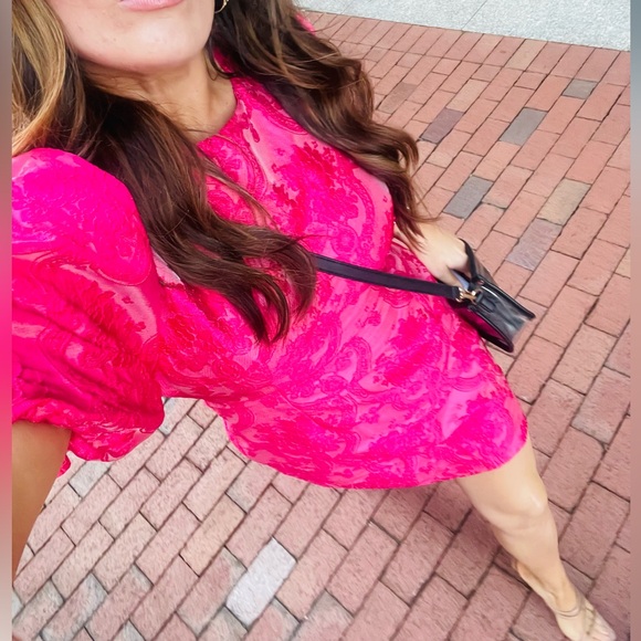 Pink Puff Sleeve Formal Dress - Picture 6 of 6